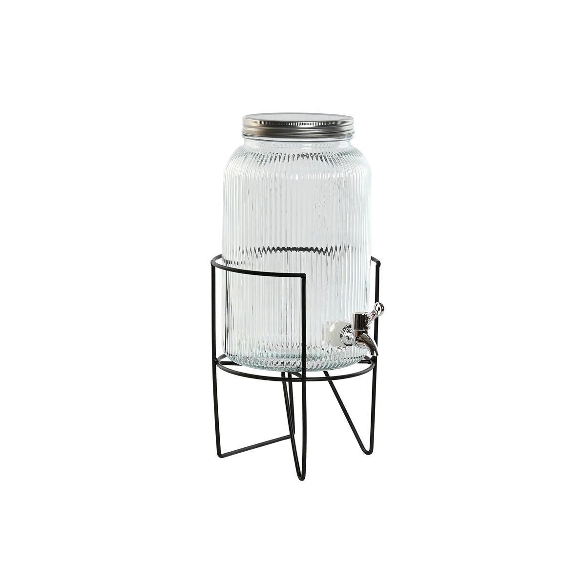 Wasserspender Home ESPRIT Schwarz Metall Silikon Kristall ABS 5 L 19,6 x 23,5 x 40,5 cm