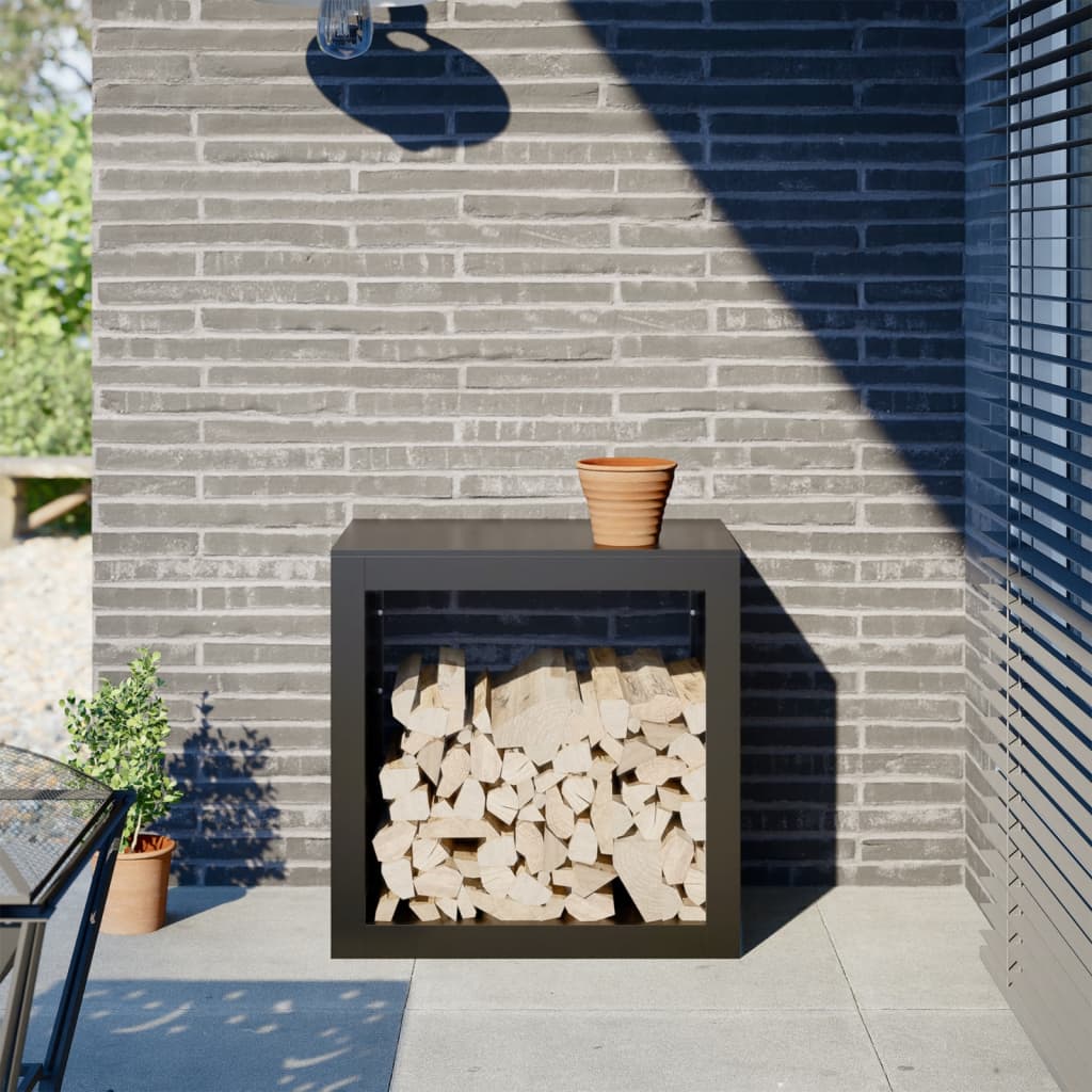 Brennholzregal Schwarz Stahl