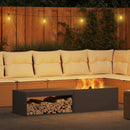 Feuerplatz Schwarz 160 X 45 X 35 Cm Kaltgewalzter Stahl